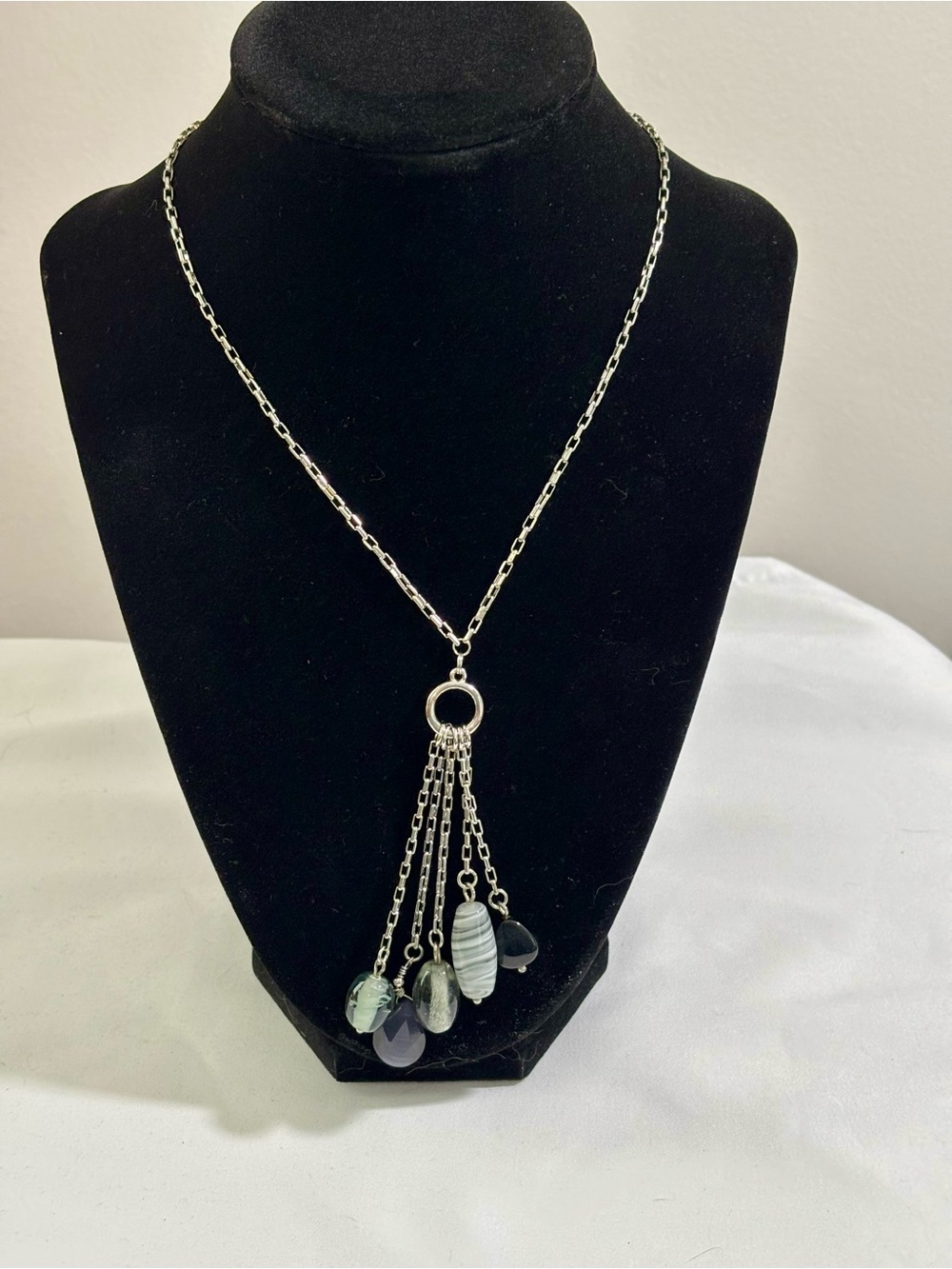 Vintage Necklace Maybe Lia Sophia  "Myth" Statement Glass Pendant- 32"